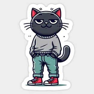 Funny Chilled Cat, Love Cats Sticker